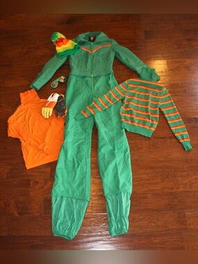 Vintage Retro Ski Set | One Piece + Accessories | Medium